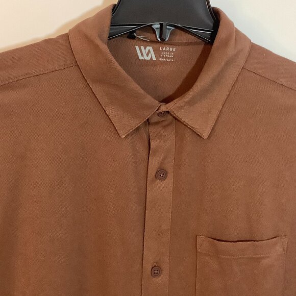 Mens VRST  Brown Long Sleeve Button Dress/Casual  Shirt Large  Stretch NWT - Picture 3 of 10